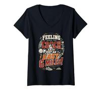 Women's The Feeling When Coachs Says Just an Easy 6 Miles V-Neck T-Shirt