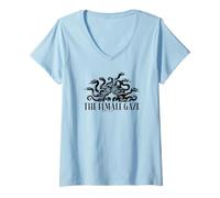 Womens The Female Gaze Greek Goddess Snake Feminist V-Neck T-Shirt