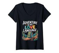 Womens The Fifth Love, Language V-Neck T-Shirt