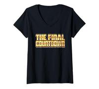 Women's The Final Countdown Rock Tee Shirt V-Neck T-Shirt