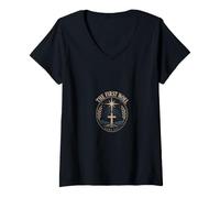 Women's The First Noel Luke 2:11 Christian Emblem V-Neck T-Shirt