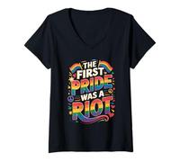 Womens The First Pride was a Riot Statement V-Neck T-Shirt