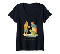 Womens The Fisherman and His Wife Classic Brothers Grimm Tale V-Neck T-Shirt