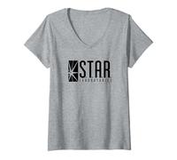 Womens The Flash TV Series S.T.A.R. Labs Logo V-Neck T-Shirt