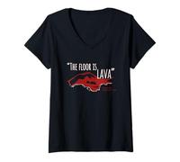 Women's The Floor is Lava - Pompeii Dark Humor - Ancient Rome SPQR V-Neck T-Shirt