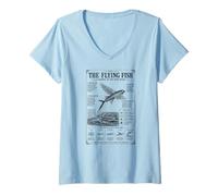 Women's The Flying Fish A Marvel of The Open Ocean V-Neck T-Shirt