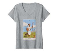 Womens The Fool Tarot Card Vintage Design V-Neck T-Shirt