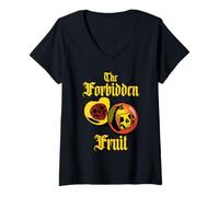 Women's The Forbidden Fruit Apple Graphic V-Neck T-Shirt