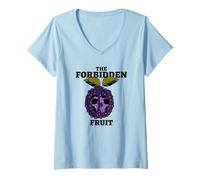 Womens The Forbidden Fruit (Temptation Statement) (Grapes Graphic) V-Neck T-Shirt