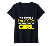Womens The Force is Strong with This My Girl T-Shirt V-Neck T-Shirt