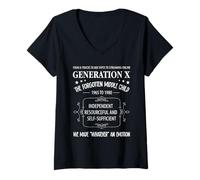 Womens The Forgotten Middle Child Gen X Generation X V-Neck T-Shirt