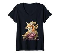 Womens The Fox and the Grapes Classic Aesop’s Fable V-Neck T-Shirt