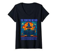 Women's The Frontend Wizard Funnt Frontend Engineer V-Neck T-Shirt