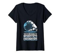 Womens The Future is Built by Robotics Engineers AI Automation V-Neck T-Shirt