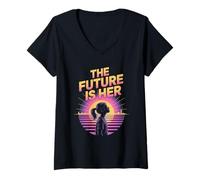 Womens The Future is Her Women Empowerment Women's Equality V-Neck T-Shirt