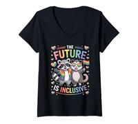 Womens The Future is Inclusive LGBTQ Progress Pride Equality Gay V-Neck T-Shirt