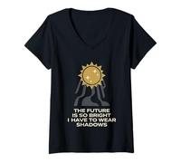 Women's The Future is So Bright Celestial Sun Sci-Fi Art V-Neck T-Shirt