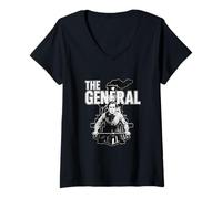 Womens The General 1926 Silent Film Comedy Classic Design V-Neck T-Shirt