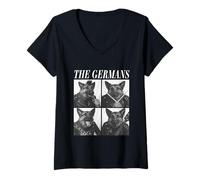 Womens The German Shepherds Musicians Dogs Rock Emo Punk Band V-Neck T-Shirt