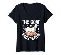 Womens The Goat Whisperer Farmer Animal V-Neck T-Shirt