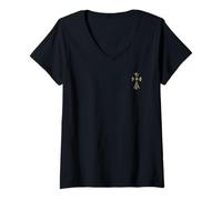 Womens The GoldCross EmeraldGreen Diamond V-Neck T-Shirt