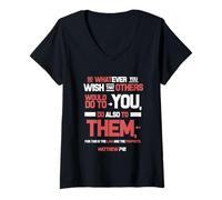 Womens The Golden Rule Do Unto Others Matthew 7 12 ESV V-Neck T-Shirt