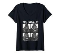 Womens The Gorillas Musicians Cool Animals Rock Music Emo Punk Band V-Neck T-Shirt