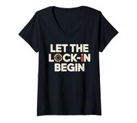 Womens The Great Lock in 2025 Focus Grind Motivation V-Neck T-Shirt