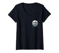 Womens The Great Salt Lake Trail Utah Pocket Logo V-Neck T-Shirt