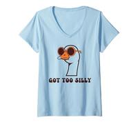 Womens The Groovy Goose Retro 70s Got Too Silly Tee V-Neck T-Shirt