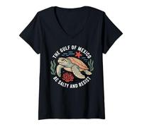 Womens The Gulf of Mexico Be Salty And Resist Turtle Lovers Ocean V-Neck T-Shirt