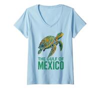 Womens The Gulf of Mexico Sea Turtle V-Neck T-Shirt