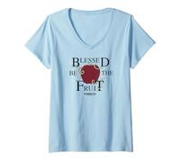 Womens The Handmaid's Tale Blessed Be The Fruit Apple Quote V-Neck T-Shirt