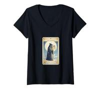 Womens The Hermit Silent Night Christmas Tarot V-Neck T-Shirt