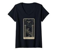 Womens The High Priestess Tarot - Raven Wisdom & Intuition V4 V-Neck T-Shirt