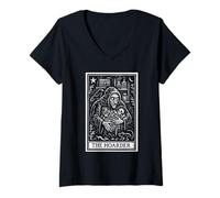 Womens The Hoarder Tarot Card Dark Fantasy Gothic Mystical Design V-Neck T-Shirt