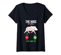 Women's The Hogs are Calling Boar Hunting Hog Hunter Pig V-Neck T-Shirt