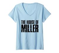 Womens The House of Miller Bold Family Pride Name Design V-Neck T-Shirt