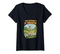 Women's The Internet is Broken so I am Outside Today V-Neck T-Shirt