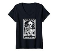 Women's The Introvert Tarot Card Indoorsy Men Introvert V-Neck T-Shirt