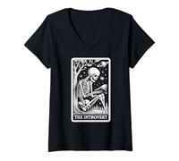 Women's The Introvert Tarot Indoorsy Antisocial Introvert V-Neck T-Shirt