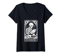 Women's The Introvert Tarot Indoorsy Antisocial Introvert V-Neck T-Shirt