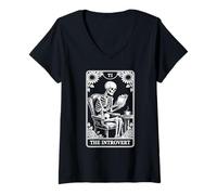 Women's The Introvert Tarot Indoorsy Antisocial Introvert V-Neck T-Shirt