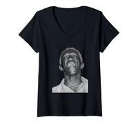 Womens The Jazz Messengers Art Blakey Drummer by Michael Grecco V-Neck T-Shirt