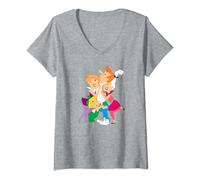 Womens The Jetsons George Jane Judy Elroy Group Hug V-Neck T-Shirt