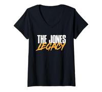 Womens The Jones Legacy Bold Heritage Family Pride Design V-Neck T-Shirt