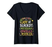Women's The Joy of Sukkot: Messiah Dwells with Us V-Neck T-Shirt
