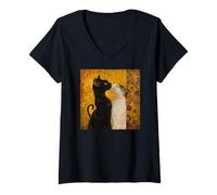 Womens The Kiss(ing Cats) V-Neck T-Shirt