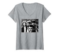 Women's The La's There She Goes Rock Band Portrait By AJ Barratt V-Neck T-Shirt