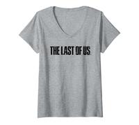 Womens The Last of Us Black Text Logo Video Game V-Neck T-Shirt